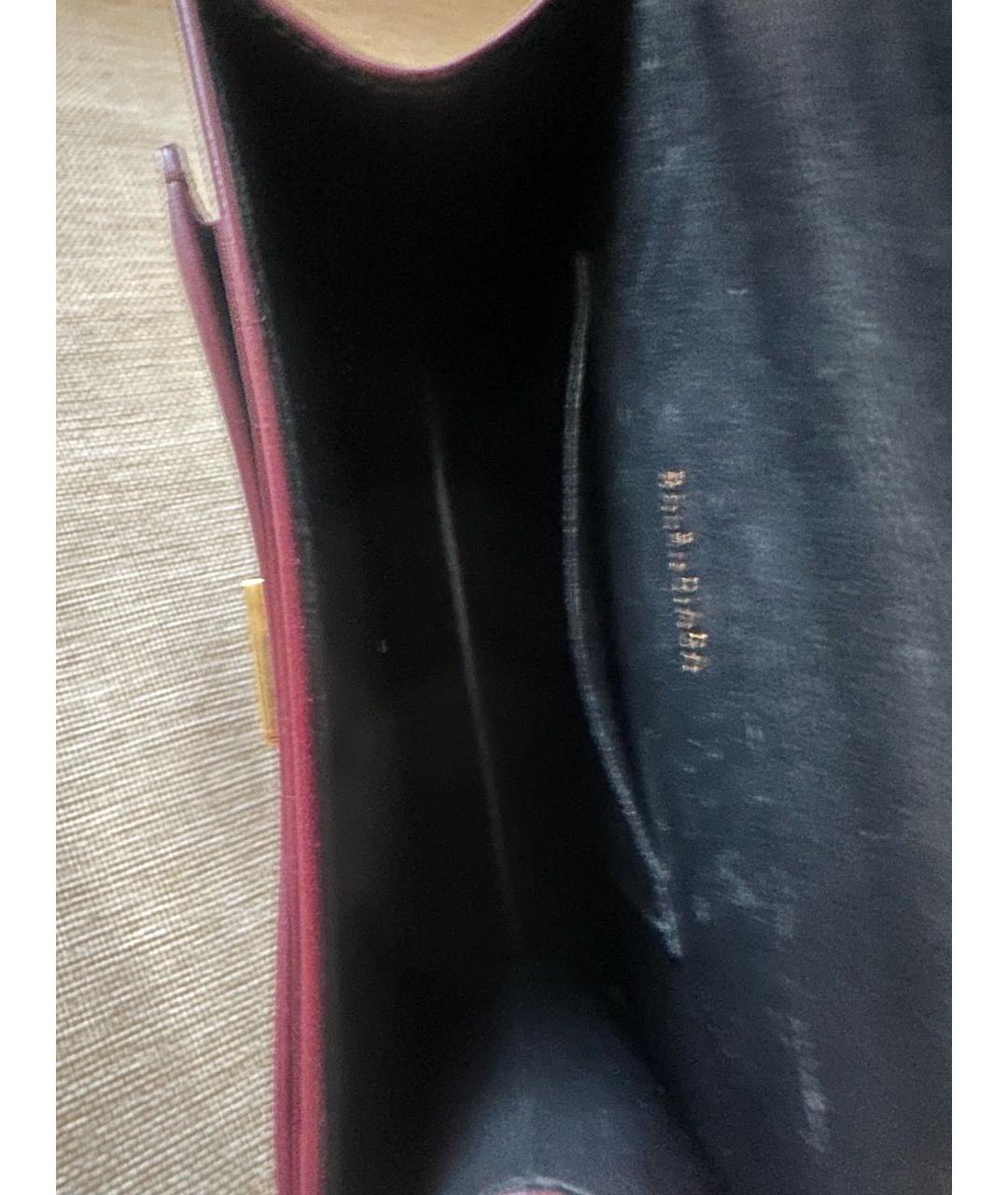 BALENCIAGA Бордовая кожаная сумка с короткими ручками, фото 6