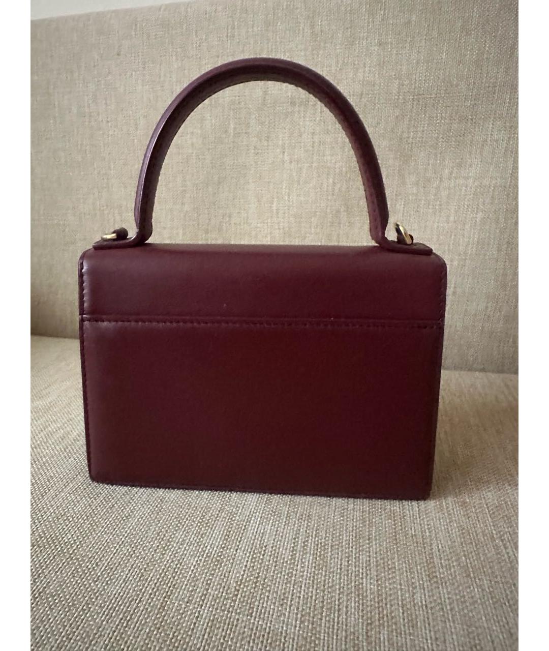 BALENCIAGA Бордовая кожаная сумка с короткими ручками, фото 3