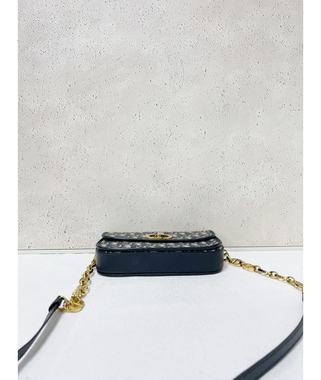 CHRISTIAN DIOR Темно-синяя жаккардовая сумка через плечо, фото 5