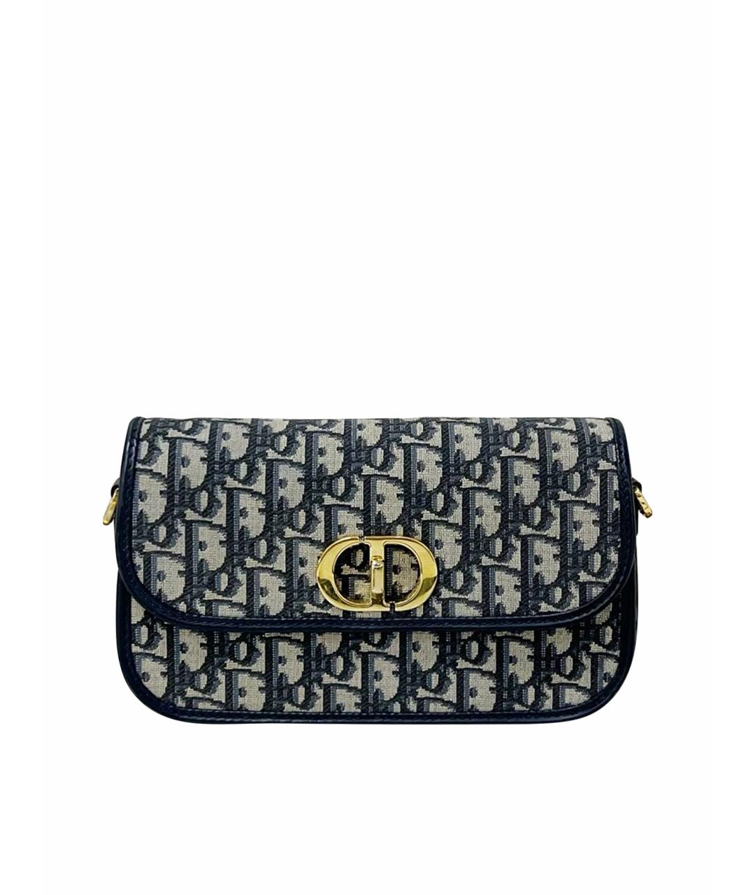 CHRISTIAN DIOR Темно-синяя жаккардовая сумка через плечо, фото 1