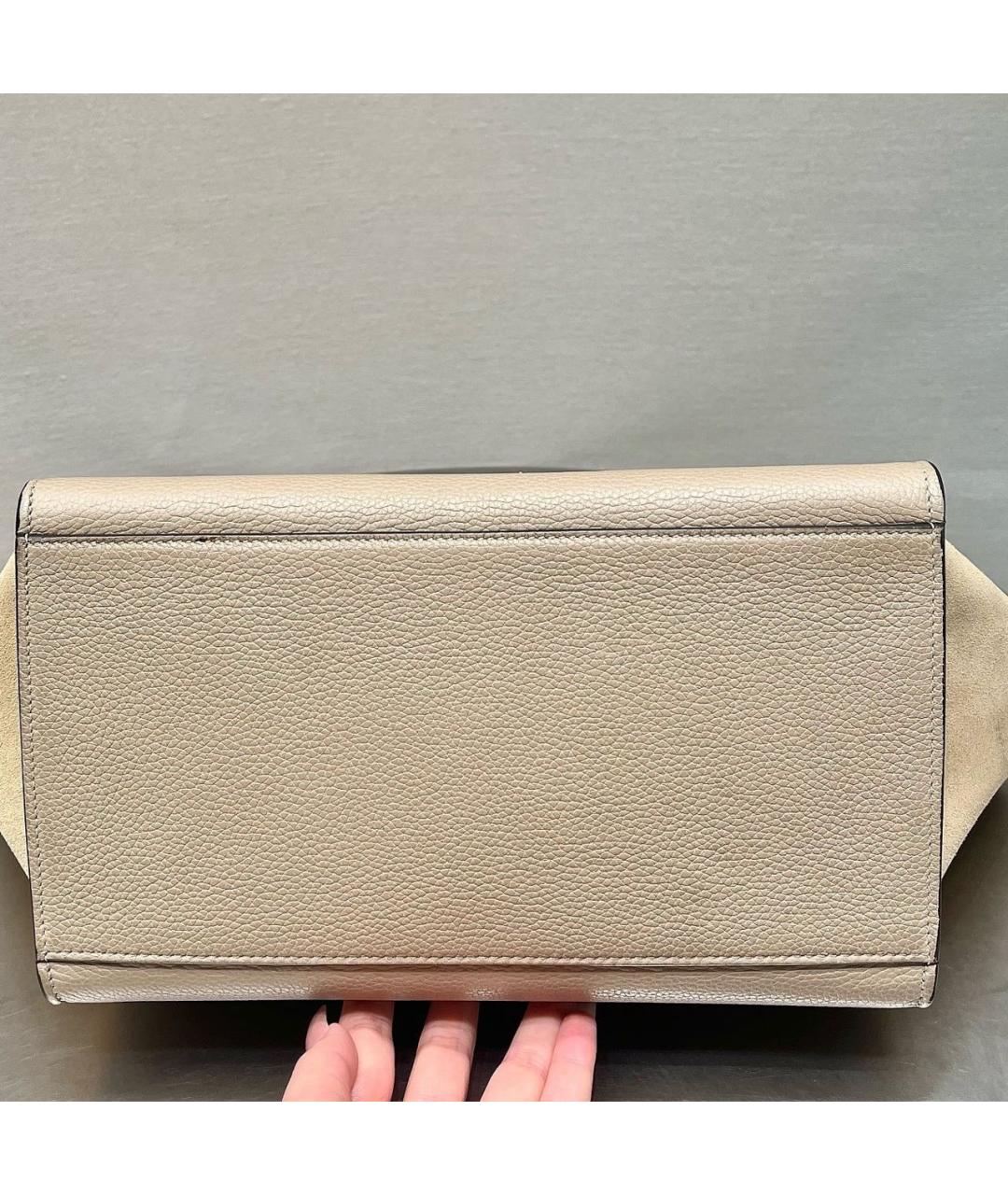 CELINE Бежевая замшевая сумка тоут, фото 3