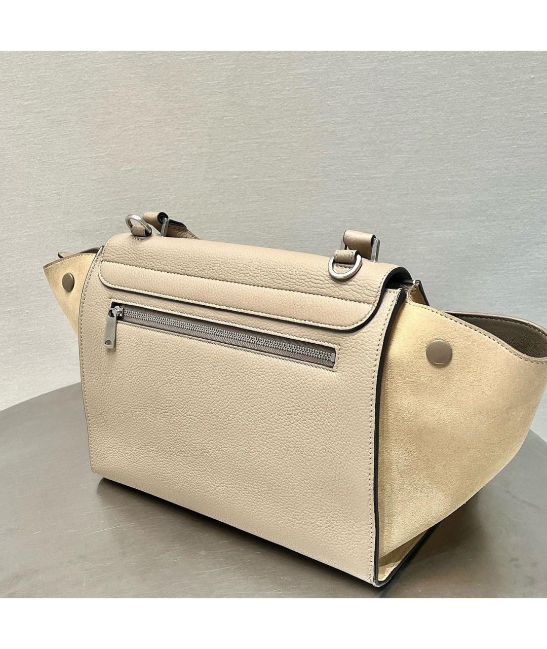 CELINE Бежевая замшевая сумка тоут, фото 2