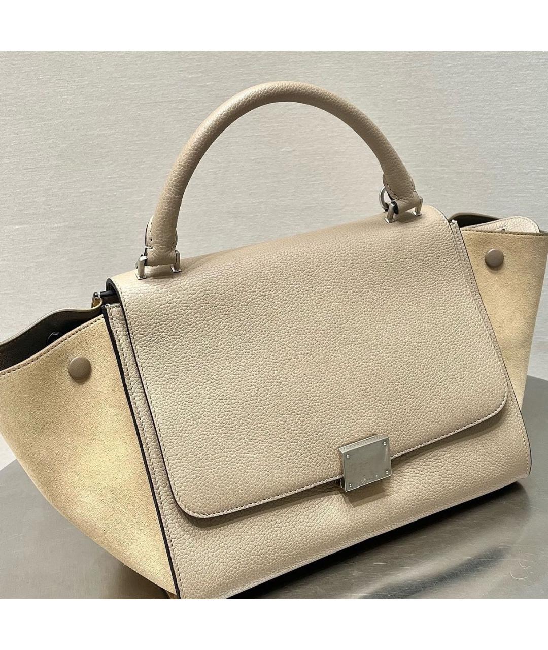 CELINE Бежевая замшевая сумка тоут, фото 8