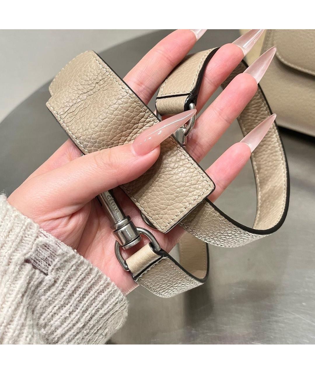 CELINE Бежевая замшевая сумка тоут, фото 5