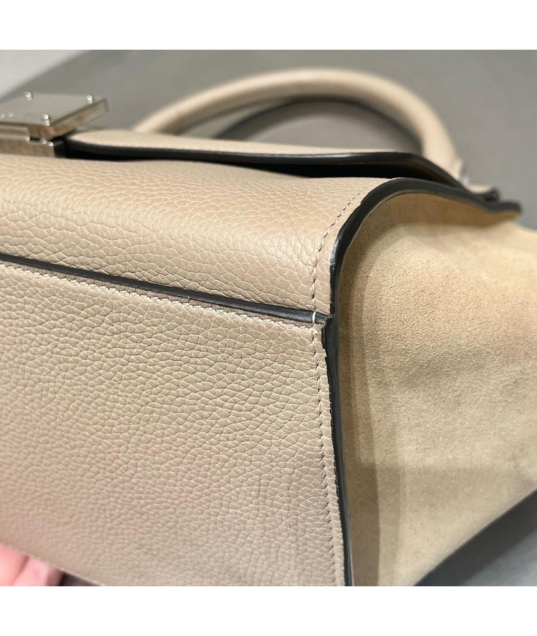 CELINE Бежевая замшевая сумка тоут, фото 6