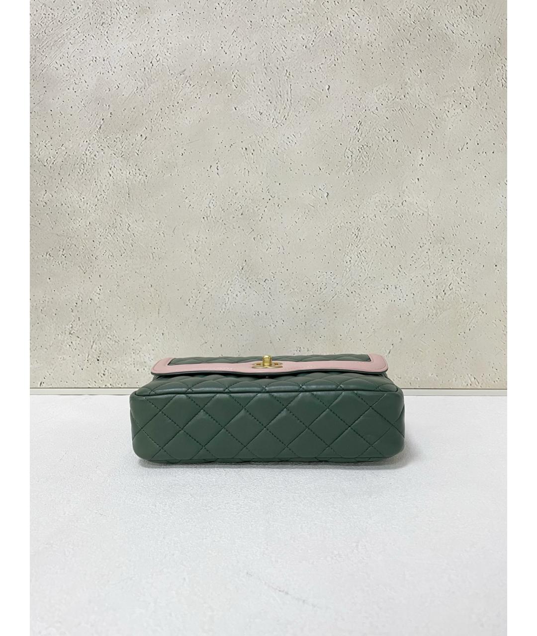 CHANEL Зеленая кожаная сумка через плечо, фото 5