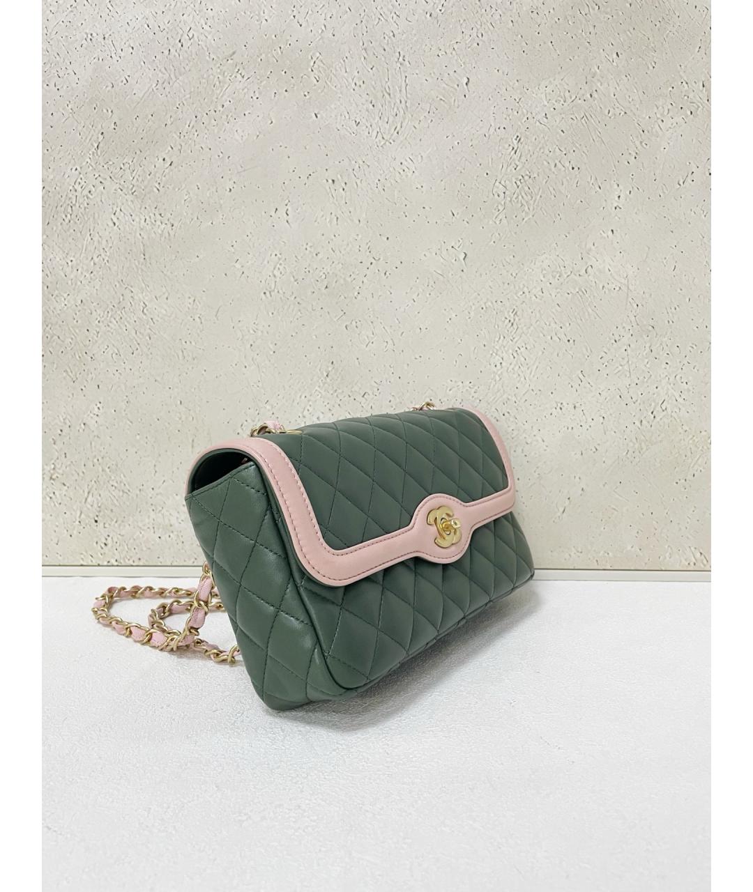 CHANEL Зеленая кожаная сумка через плечо, фото 3