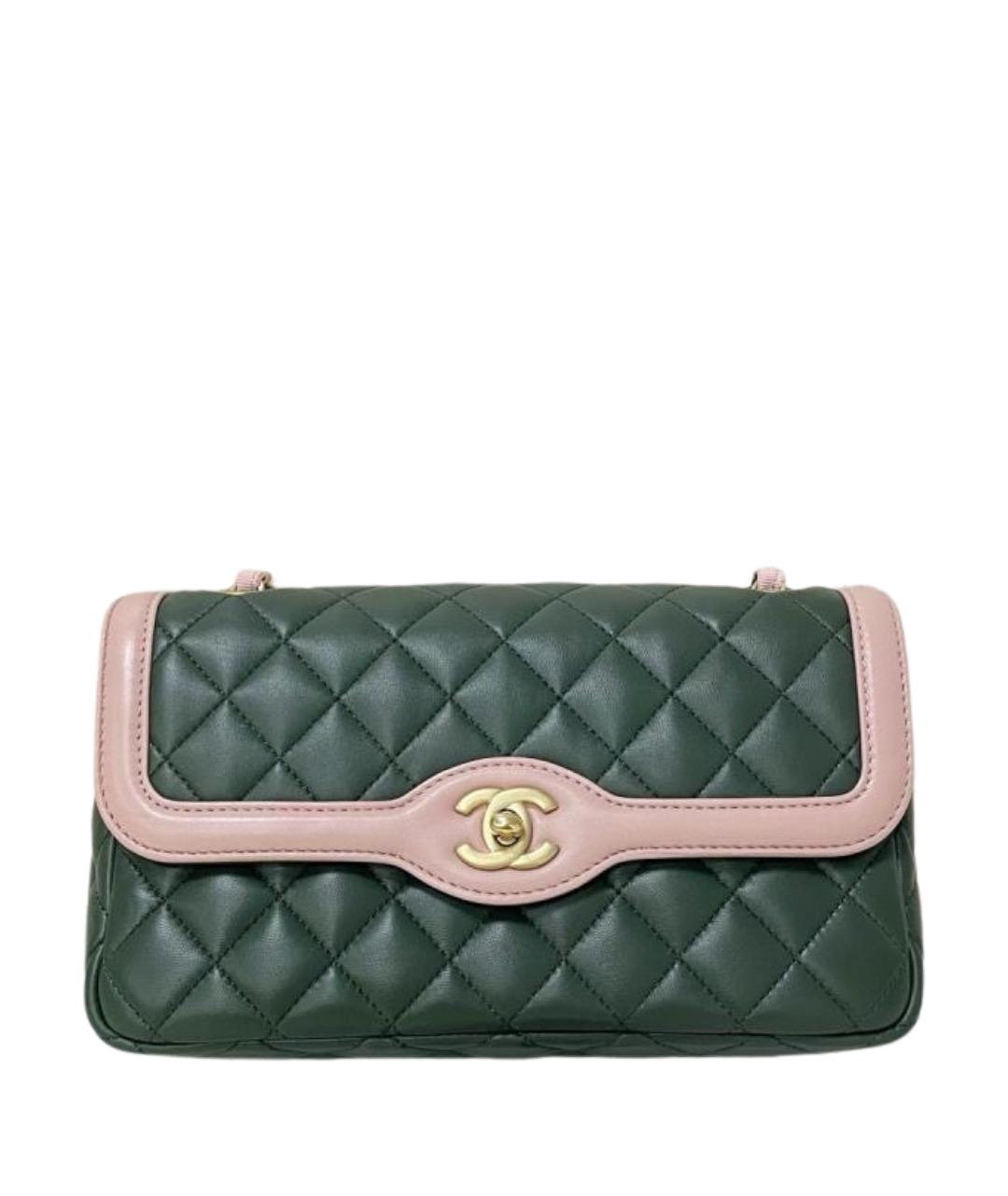 CHANEL Зеленая кожаная сумка через плечо, фото 1