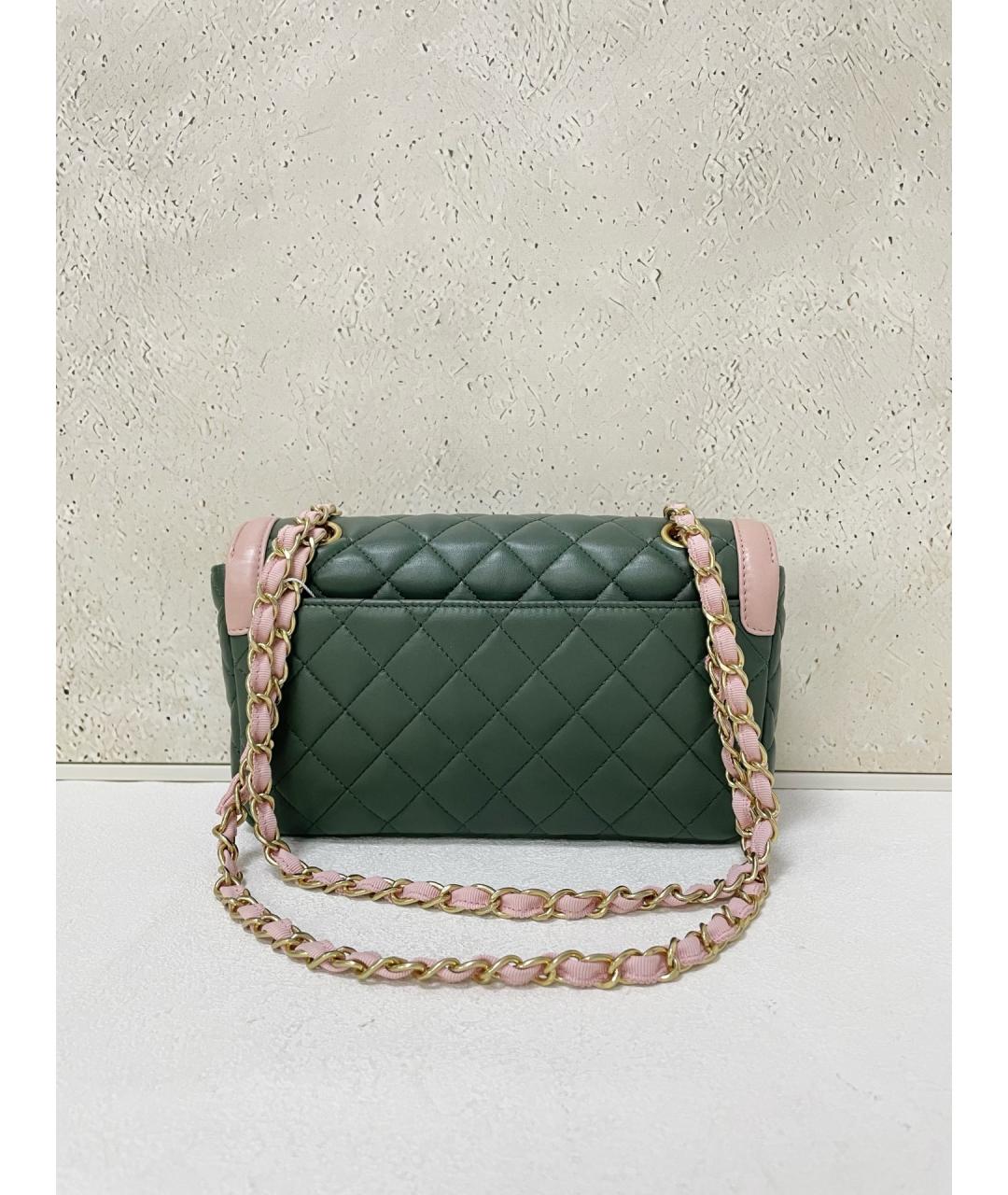 CHANEL Зеленая кожаная сумка через плечо, фото 2