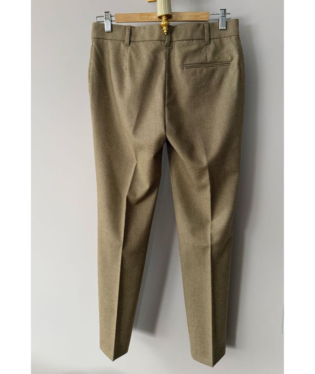 MAX MARA STUDIO Бежевые шерстяные прямые брюки, фото 2