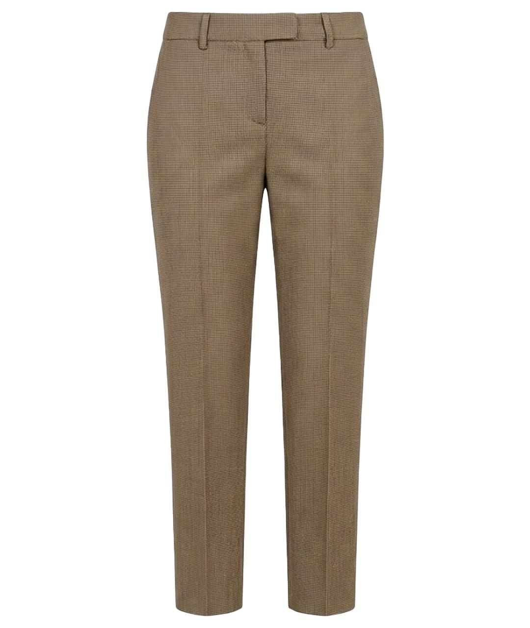 MAX MARA STUDIO Бежевые шерстяные прямые брюки, фото 1