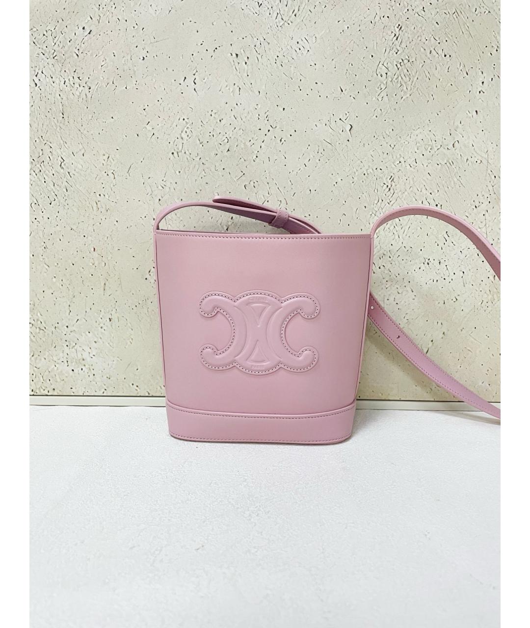 CELINE Розовая кожаная сумка через плечо, фото 7