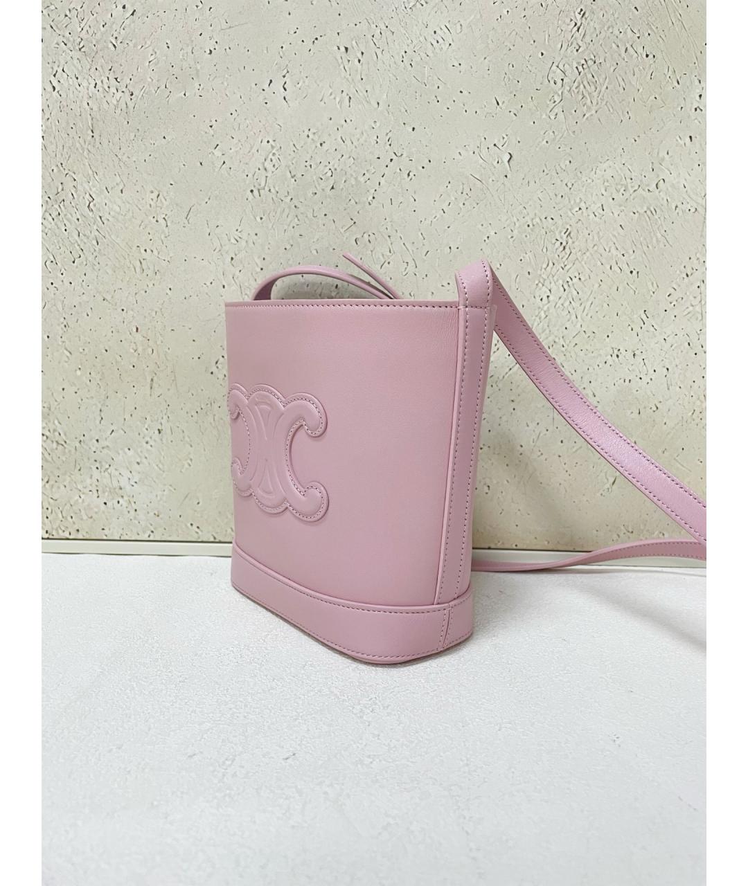 CELINE Розовая кожаная сумка через плечо, фото 4