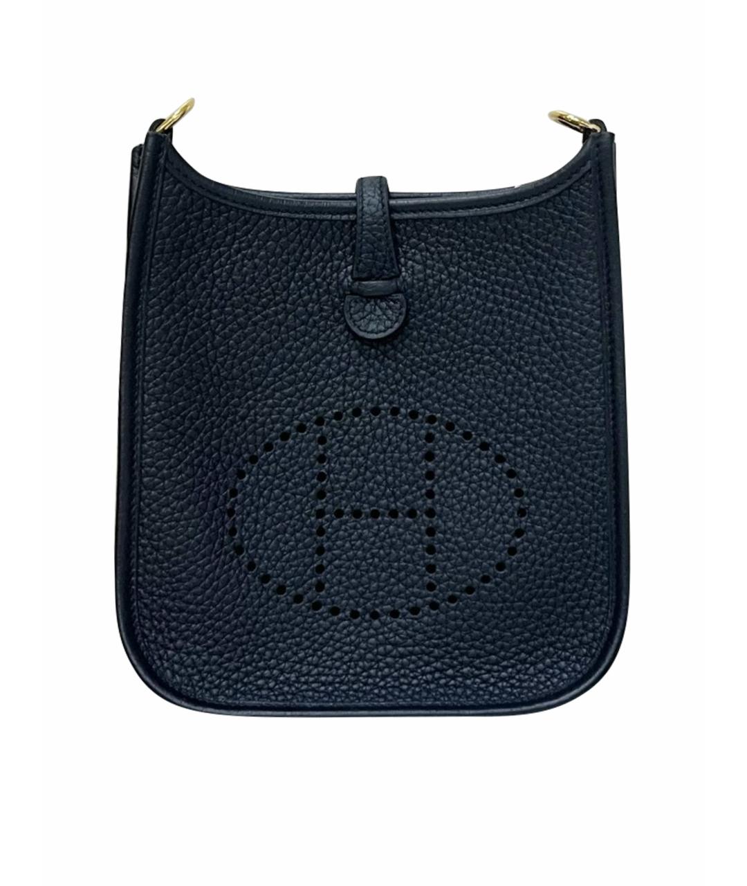 HERMES Черная кожаная сумка через плечо, фото 1