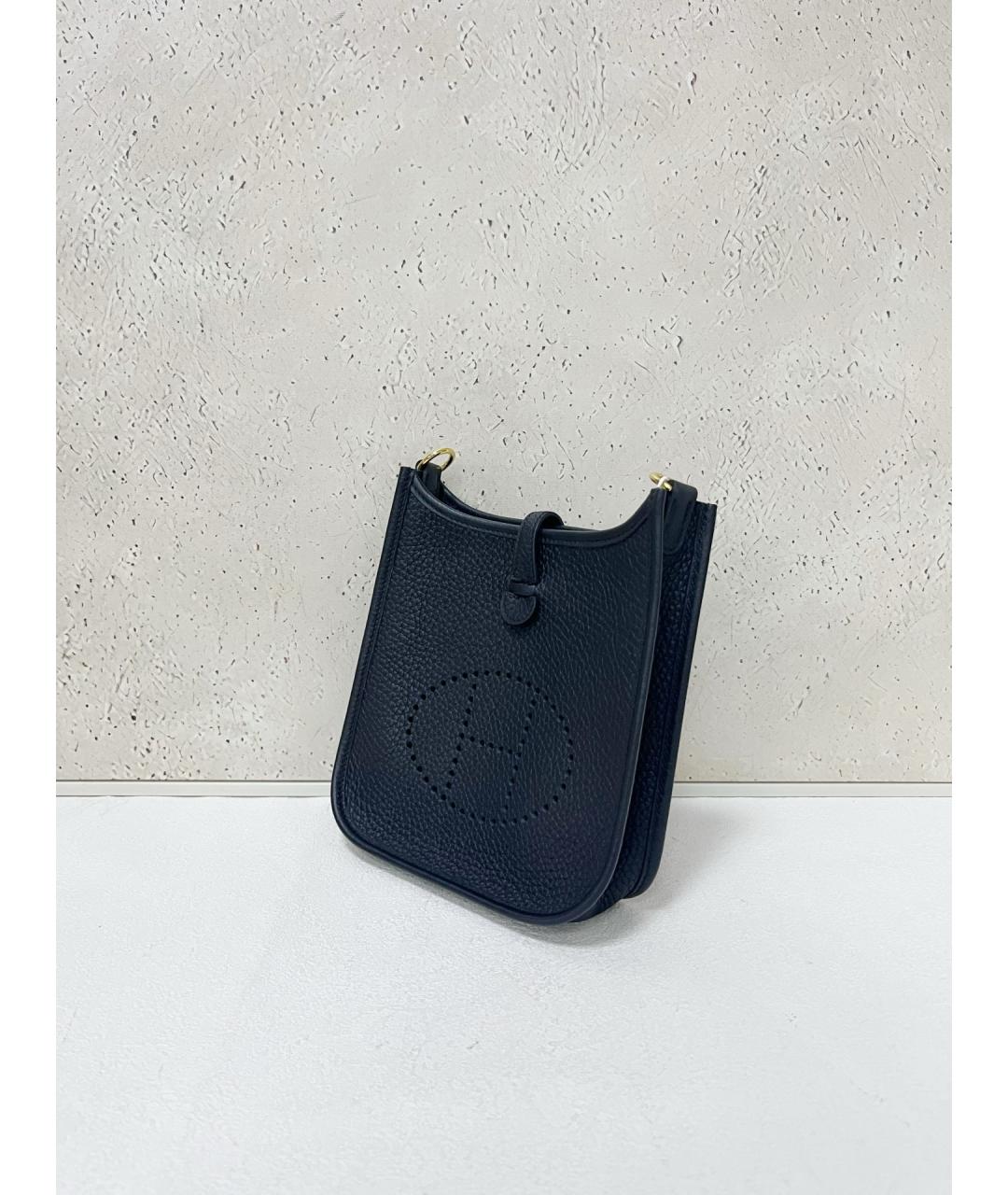 HERMES Черная кожаная сумка через плечо, фото 4