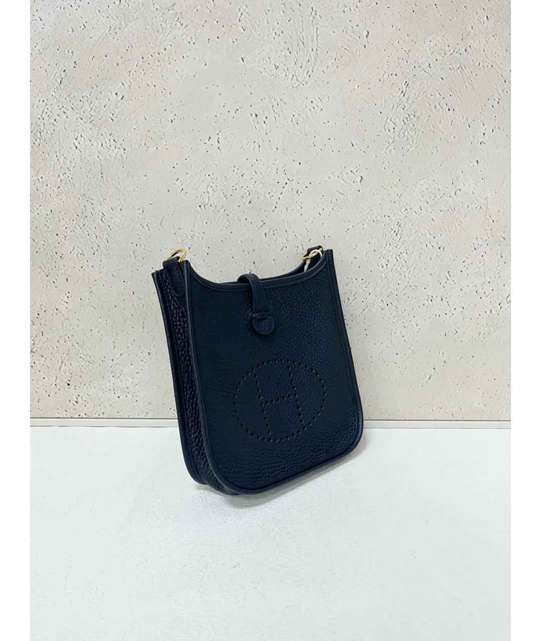 HERMES Черная кожаная сумка через плечо, фото 3