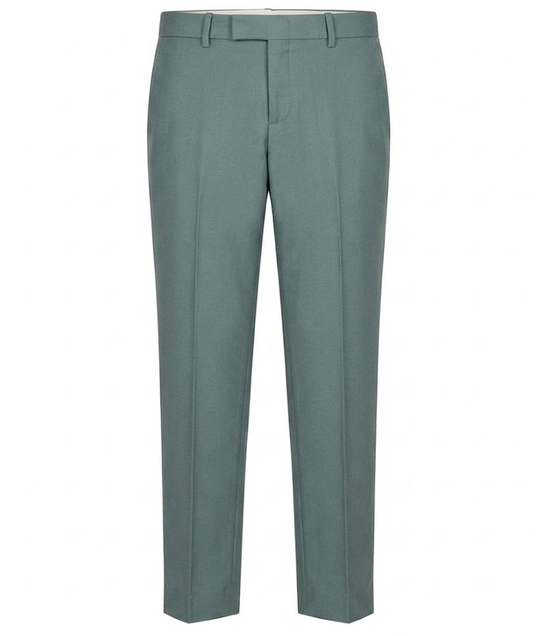 GUCCI Голубые шерстяные брюки узкие, фото 1