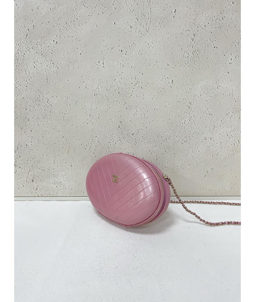 CHANEL Розовая кожаная сумка через плечо, фото 4