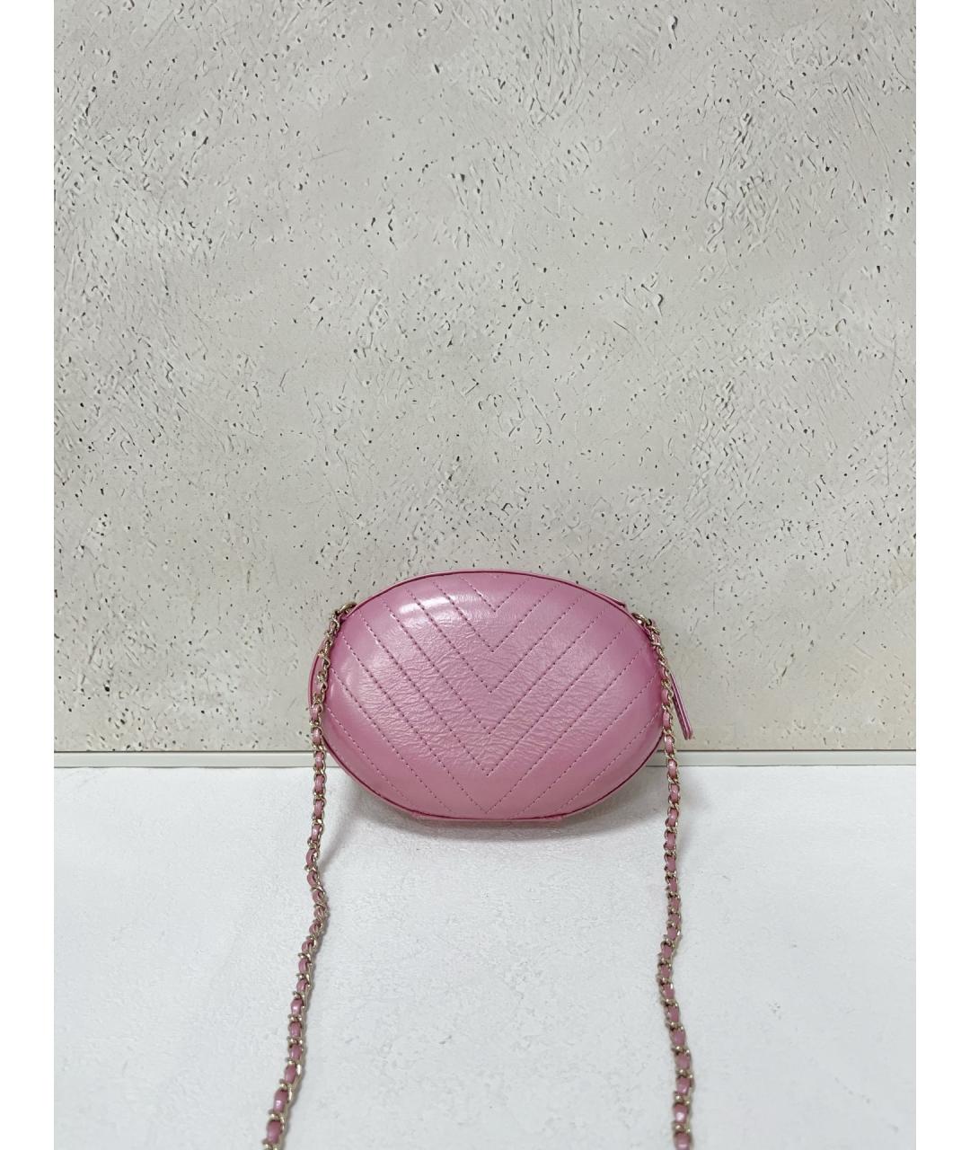 CHANEL Розовая кожаная сумка через плечо, фото 2