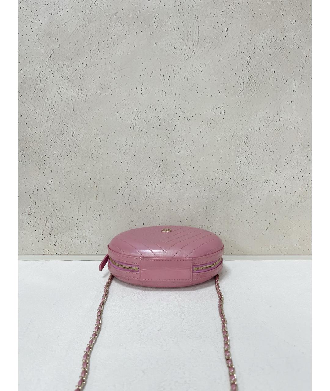 CHANEL Розовая кожаная сумка через плечо, фото 5