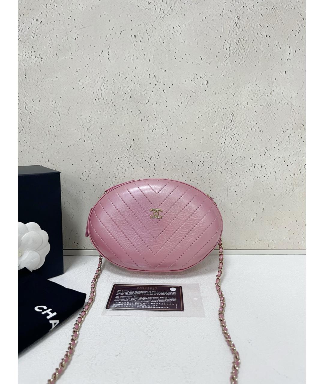 CHANEL Розовая кожаная сумка через плечо, фото 7