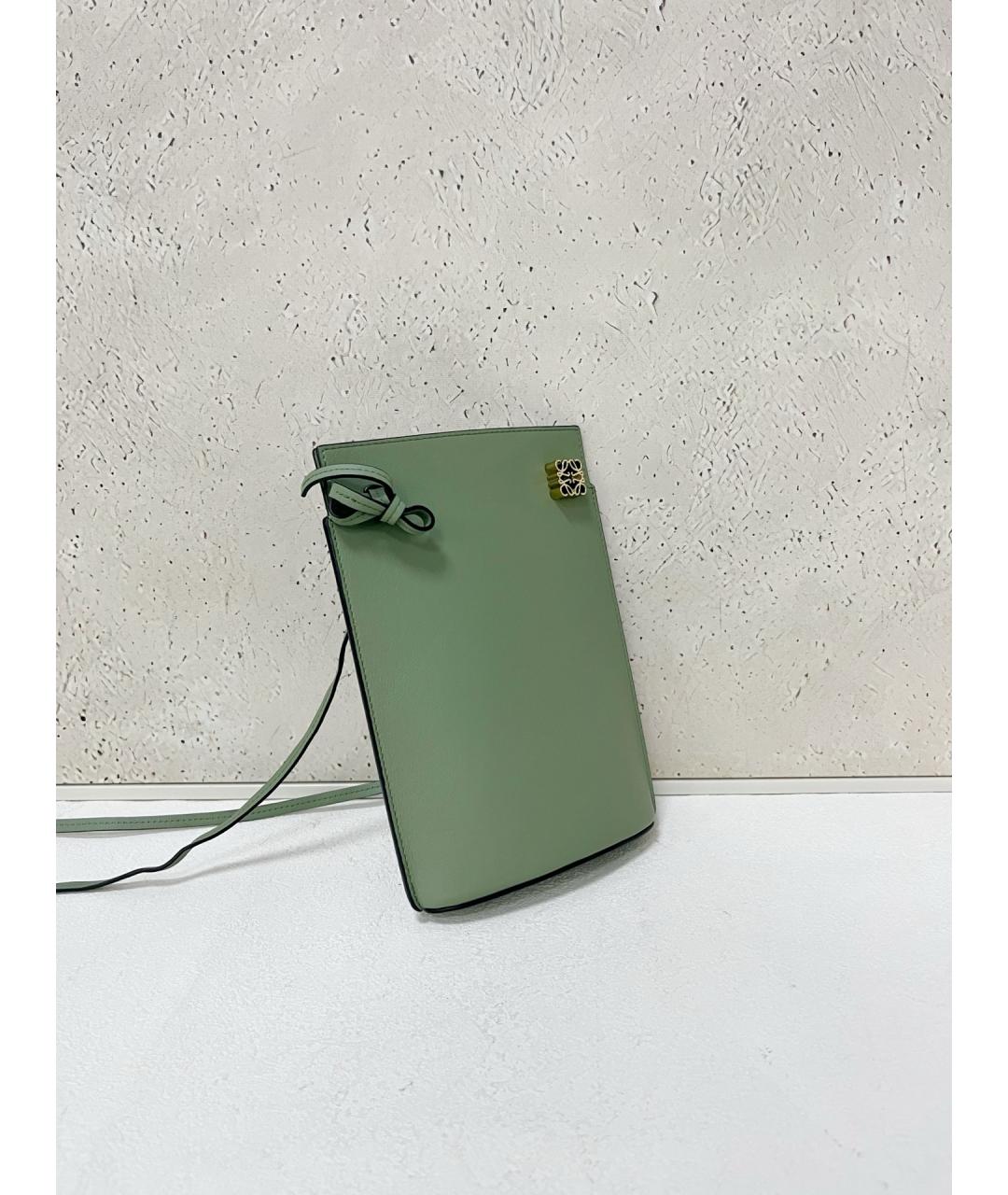 LOEWE Зеленая кожаная сумка через плечо, фото 3