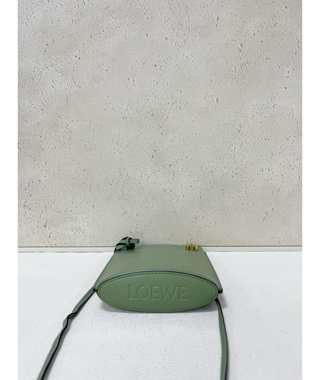 LOEWE Зеленая кожаная сумка через плечо, фото 4