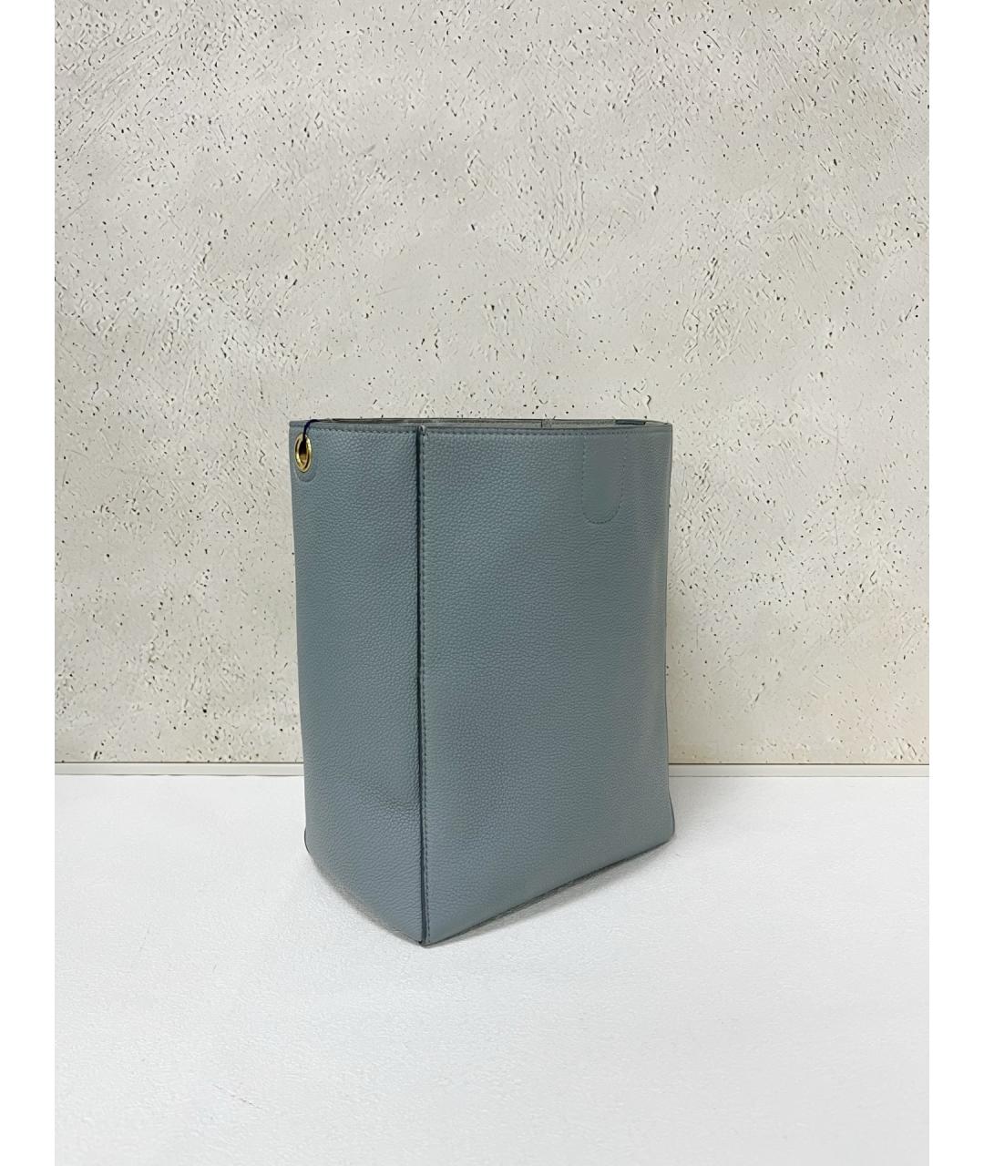 CELINE Голубая кожаная сумка через плечо, фото 3