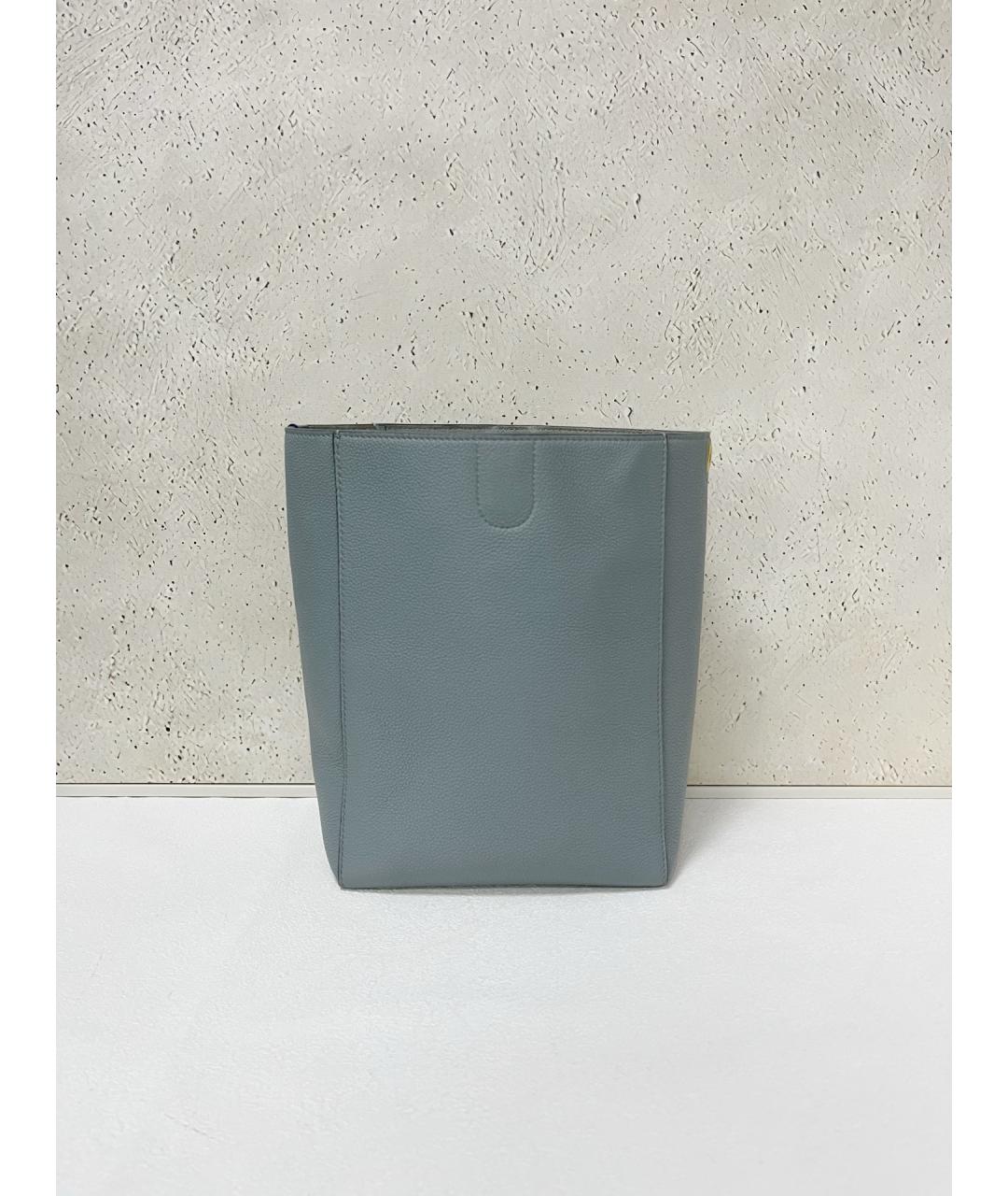 CELINE Голубая кожаная сумка через плечо, фото 2