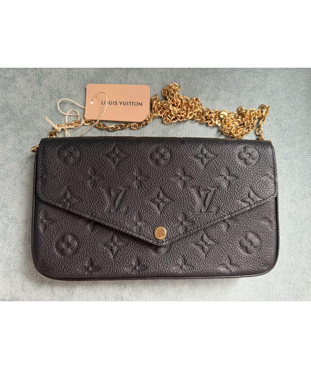 LOUIS VUITTON Черная кожаная сумка через плечо, фото 8