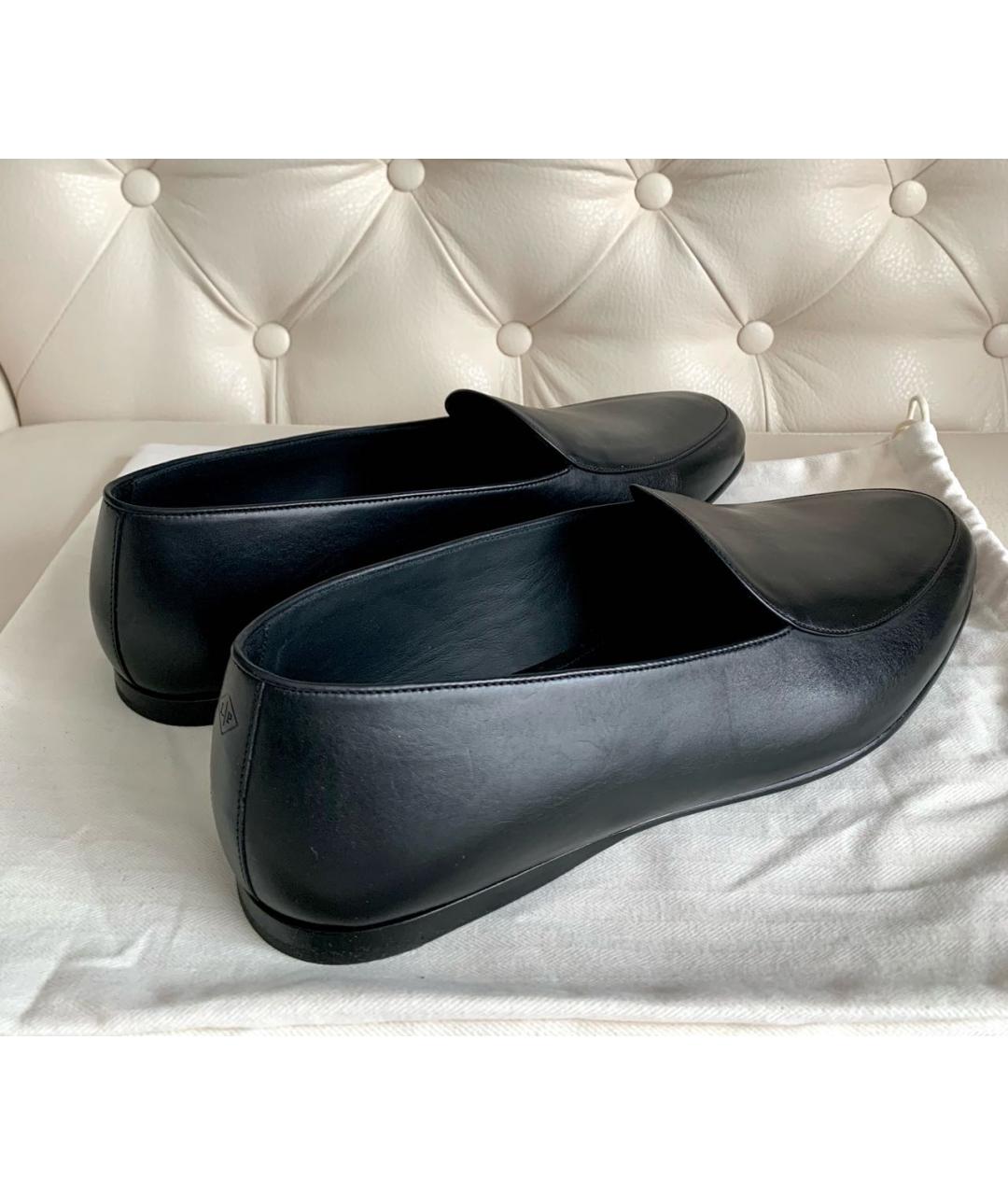 LORO PIANA Черные кожаные лоферы, фото 4