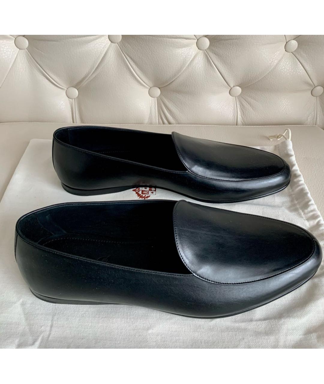 LORO PIANA Черные кожаные лоферы, фото 8