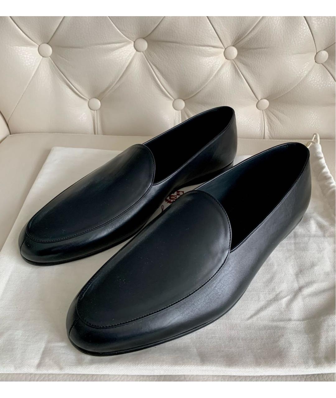 LORO PIANA Черные кожаные лоферы, фото 6
