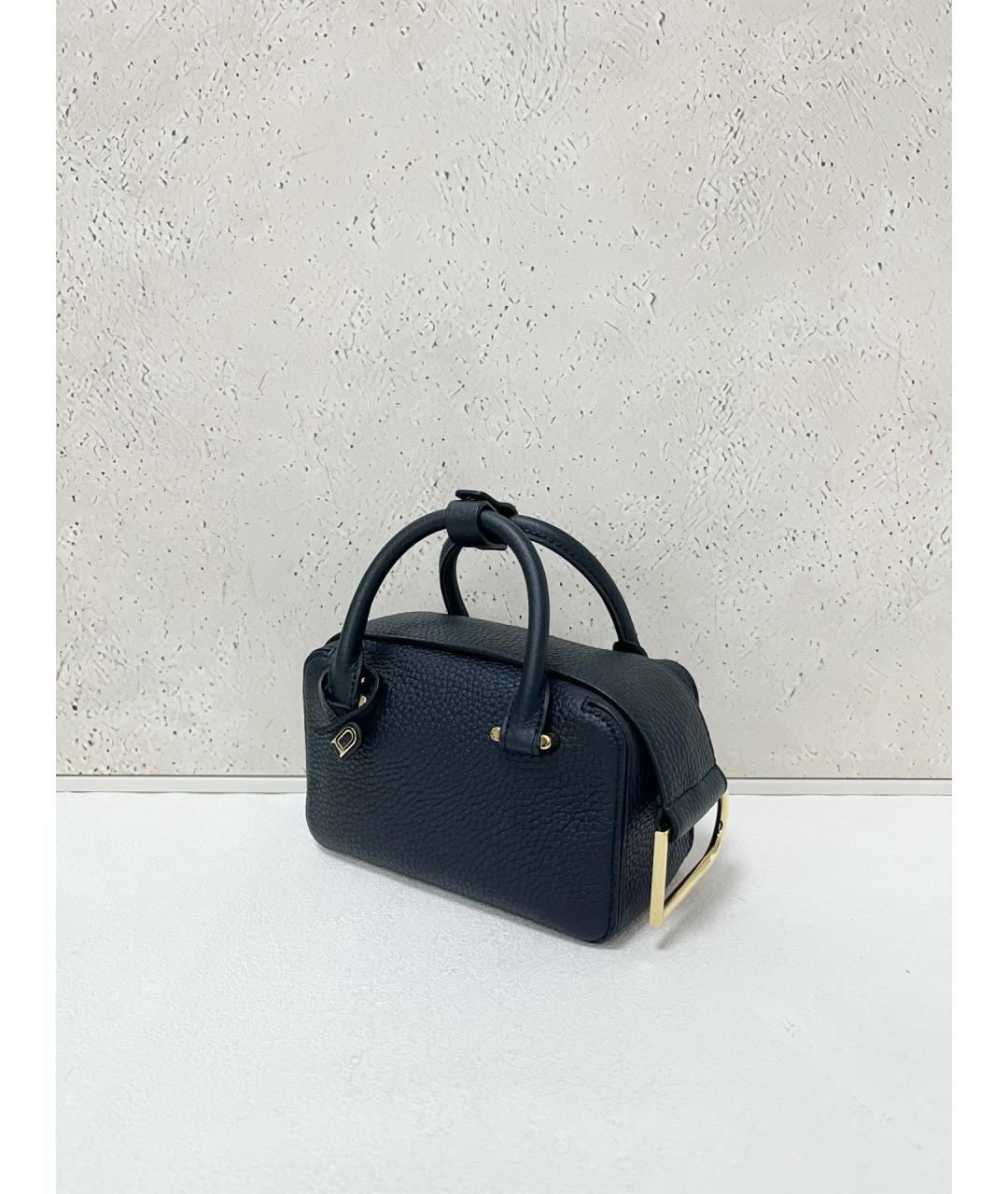 DELVAUX Черная кожаная сумка с короткими ручками, фото 3