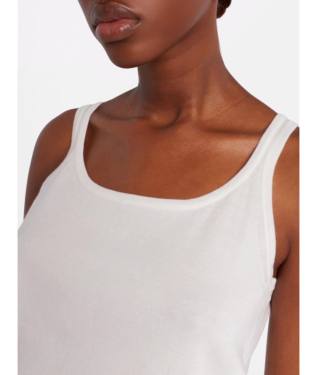 MAX MARA Белая хлопковая майка, фото 4