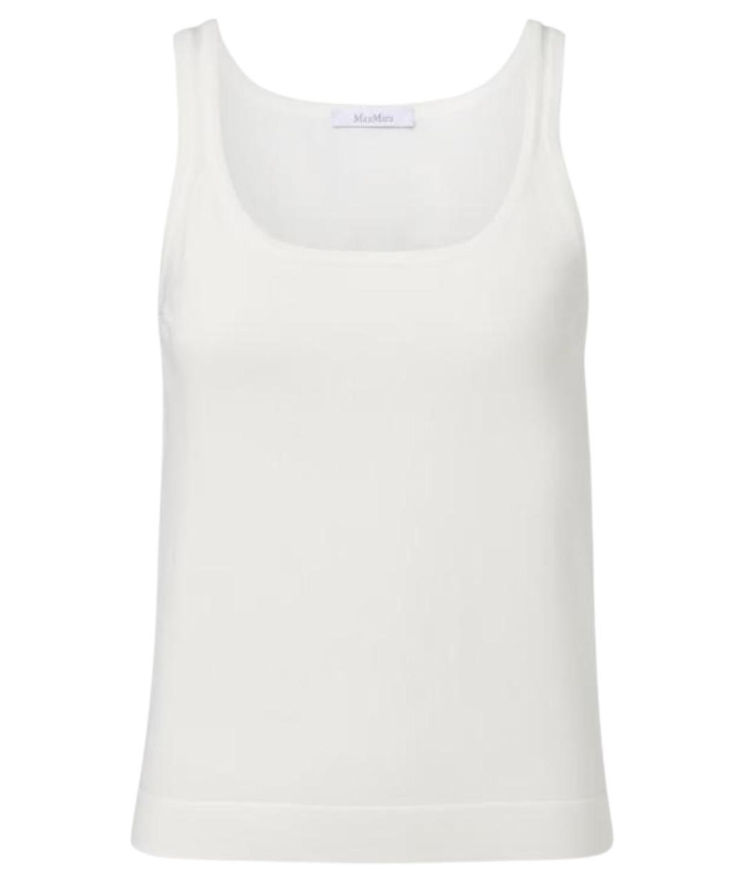 MAX MARA Белая хлопковая майка, фото 1