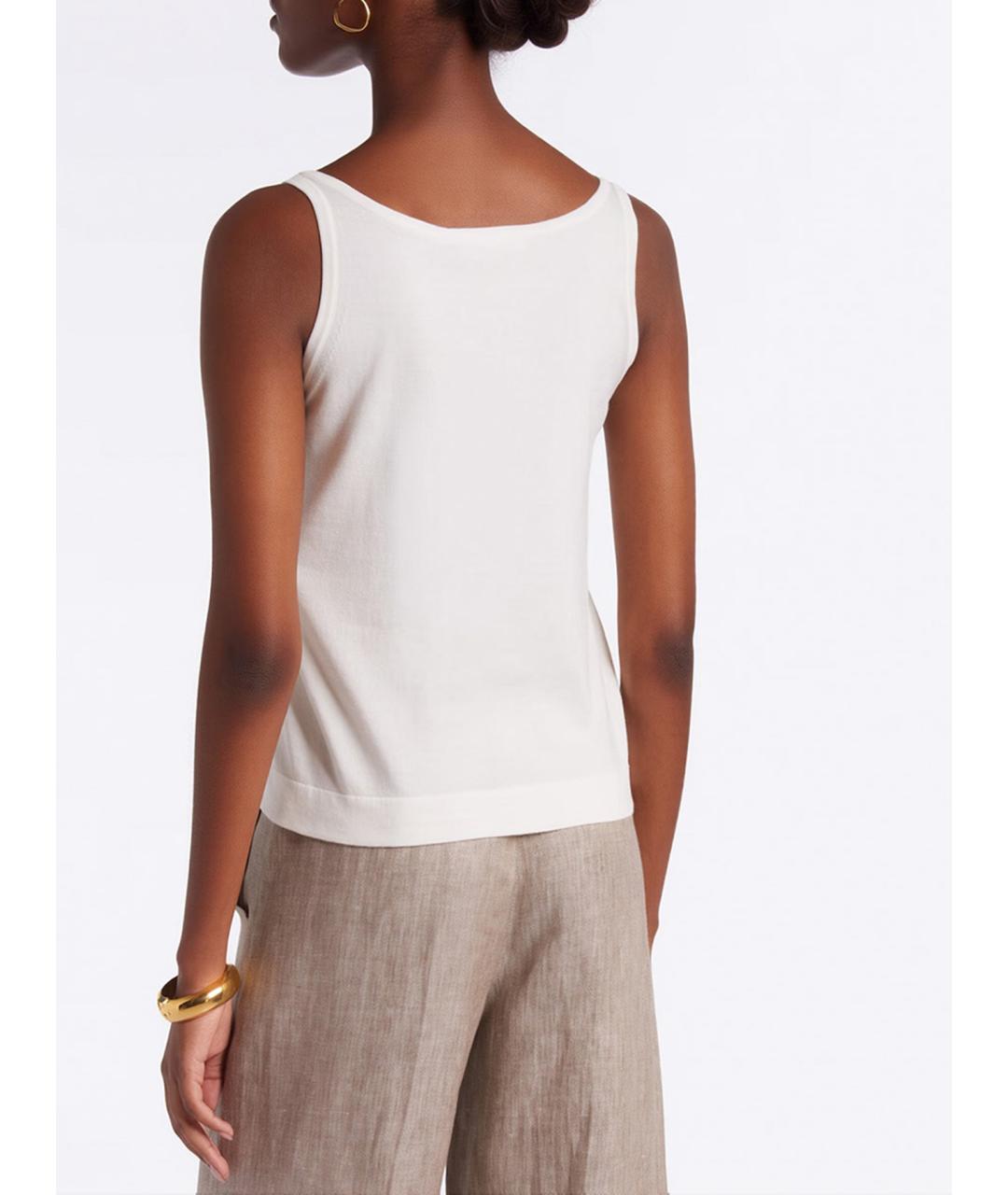 MAX MARA Белая хлопковая майка, фото 3