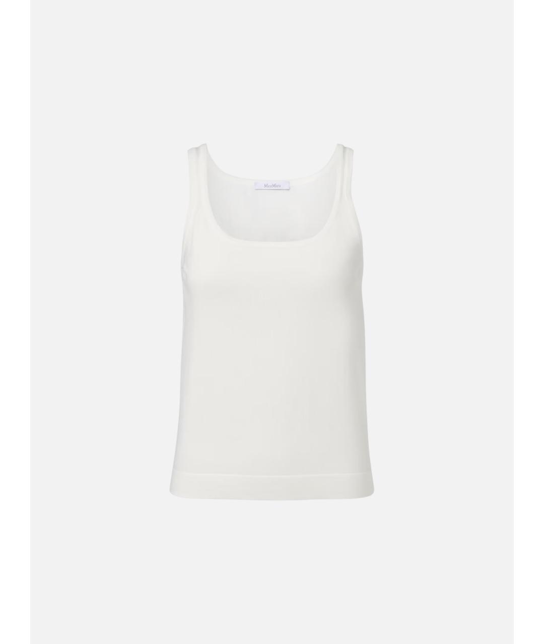 MAX MARA Белая хлопковая майка, фото 6