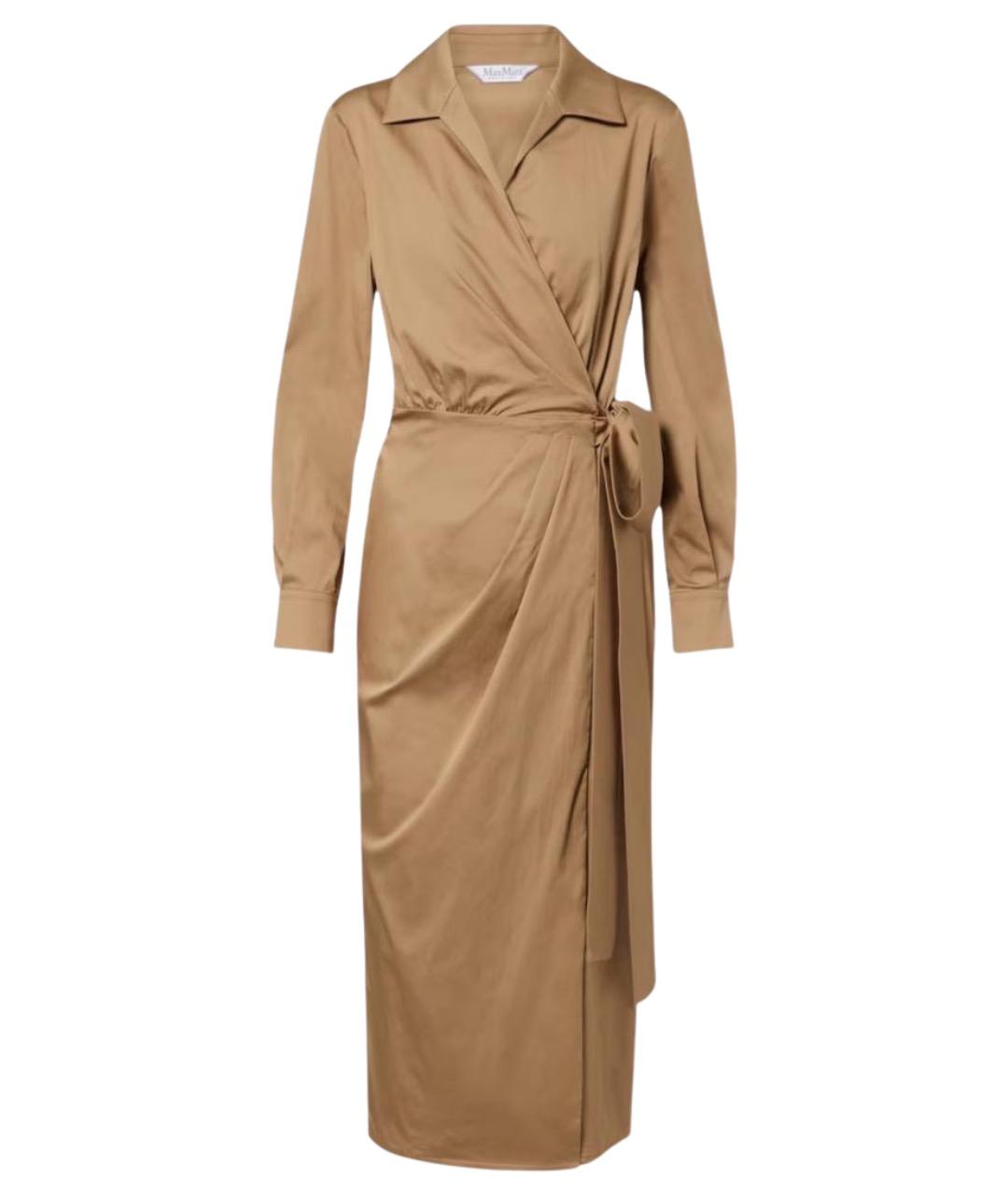 MAX MARA Бежевое хлопковое повседневное платье, фото 1