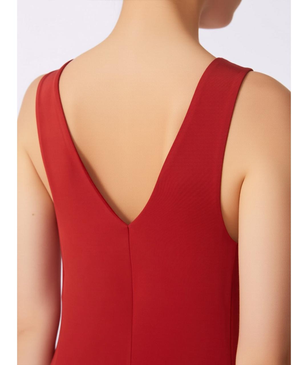 MAX MARA Красное вискозное коктейльное платье, фото 5
