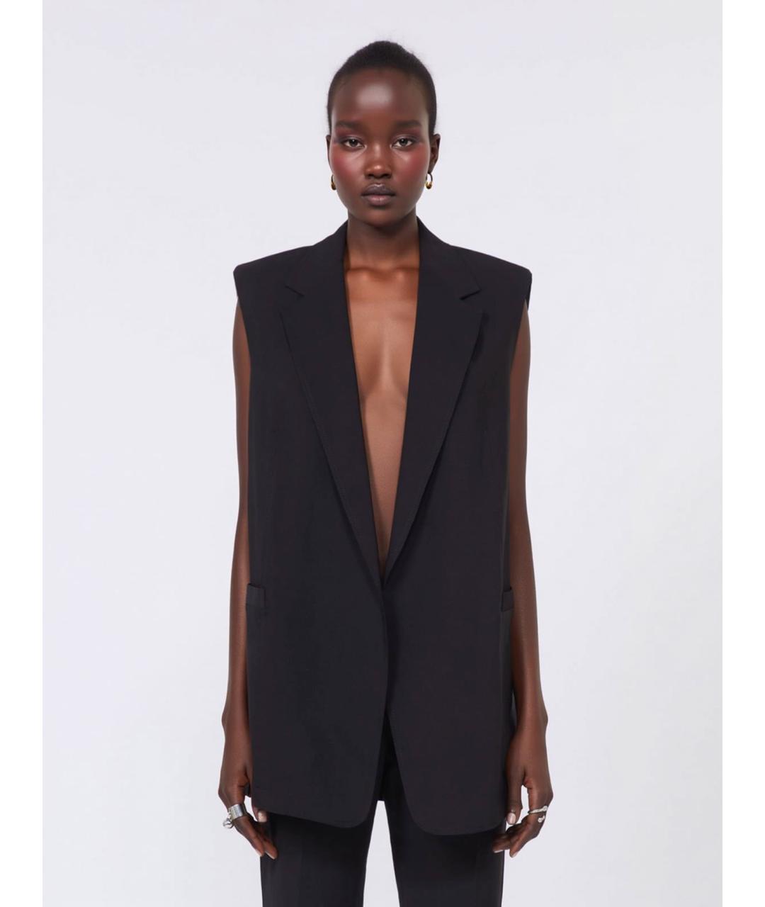 SPORTMAX Черная вискозная жилетка, фото 3