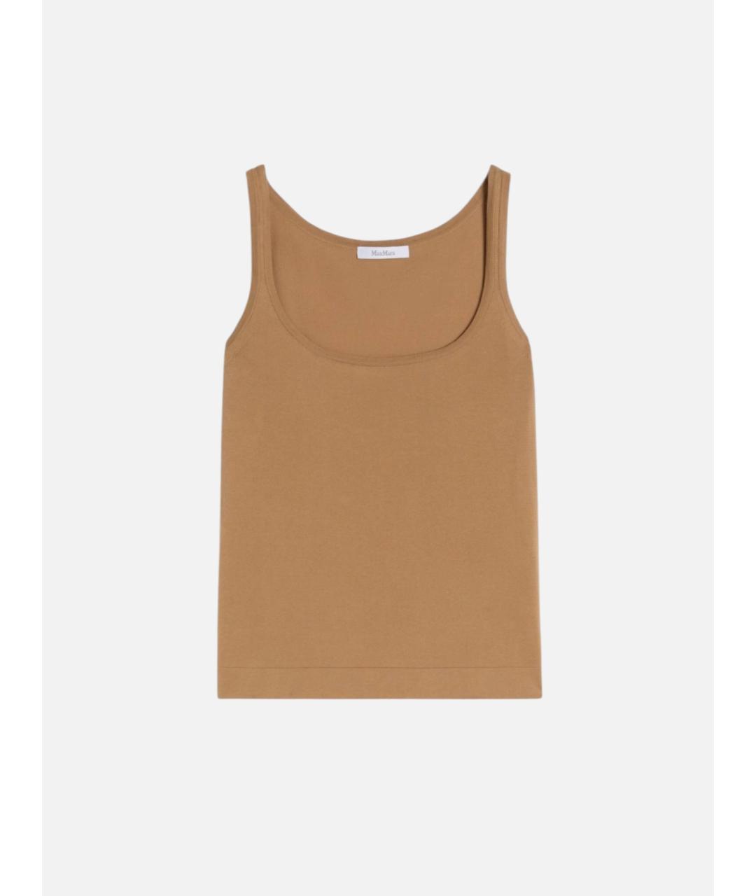 MAX MARA Бежевая хлопковая майка, фото 5