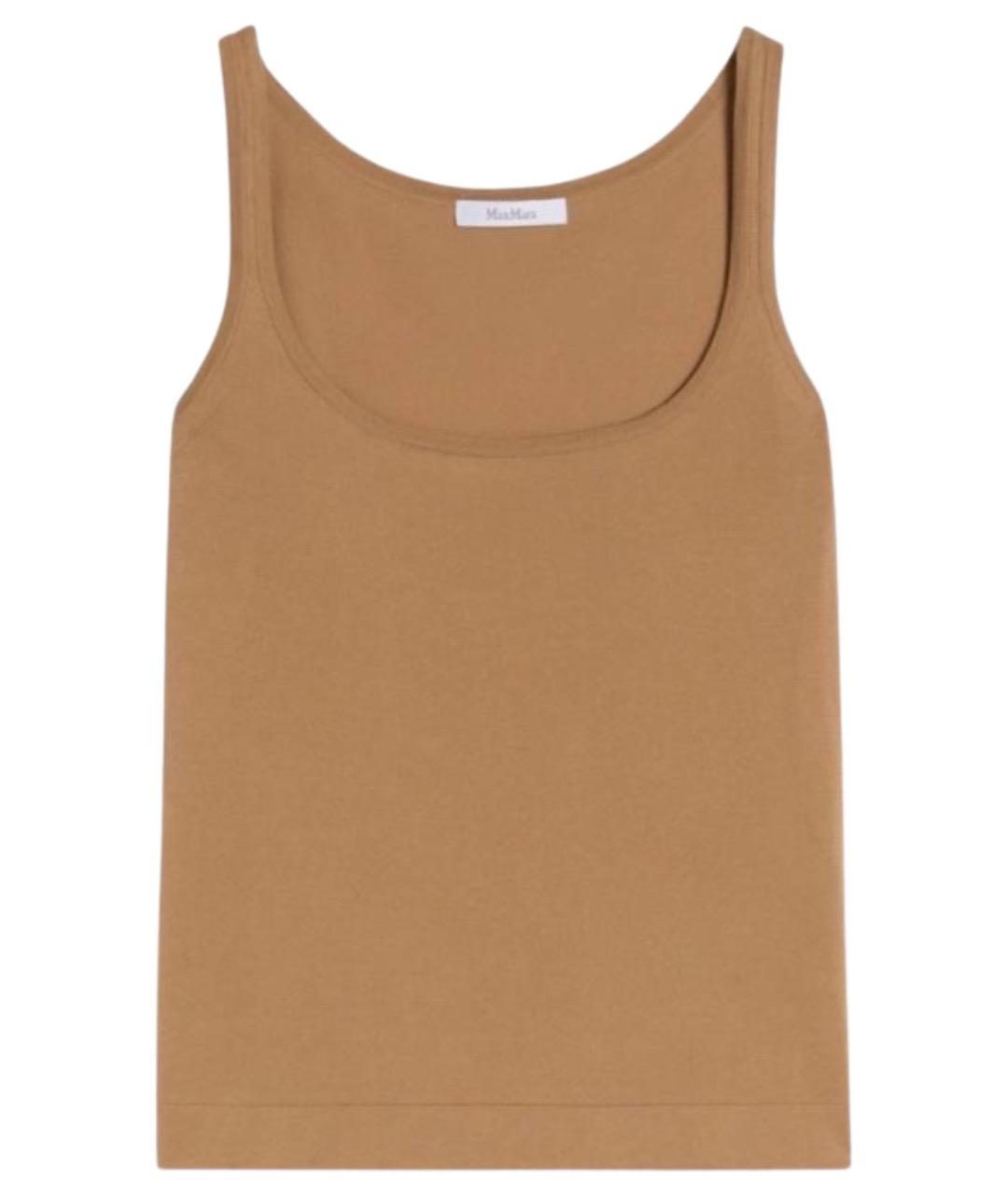 MAX MARA Бежевая хлопковая майка, фото 1