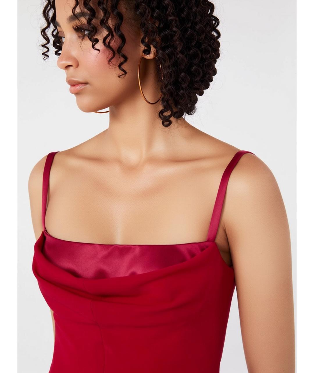 MAX MARA Красное ацетатное коктейльное платье, фото 5