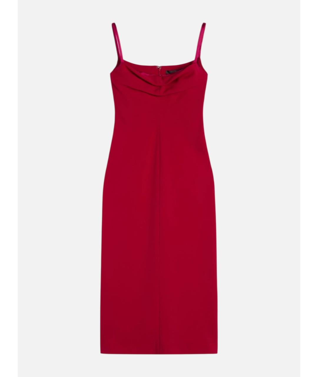 MAX MARA Красное ацетатное коктейльное платье, фото 6