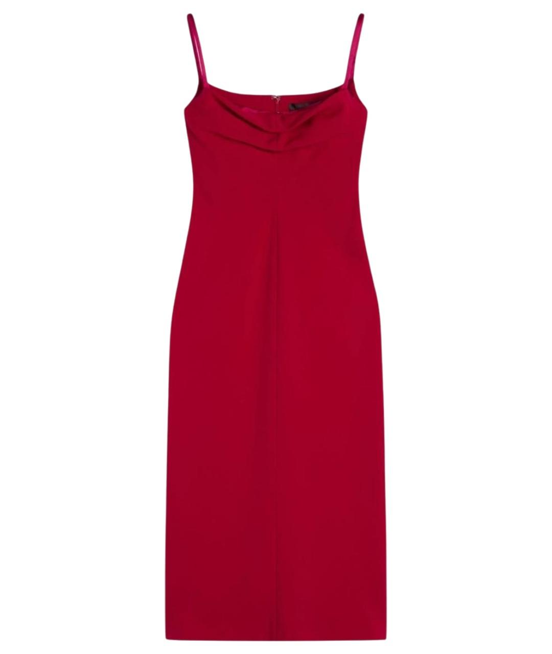 MAX MARA Красное ацетатное коктейльное платье, фото 1