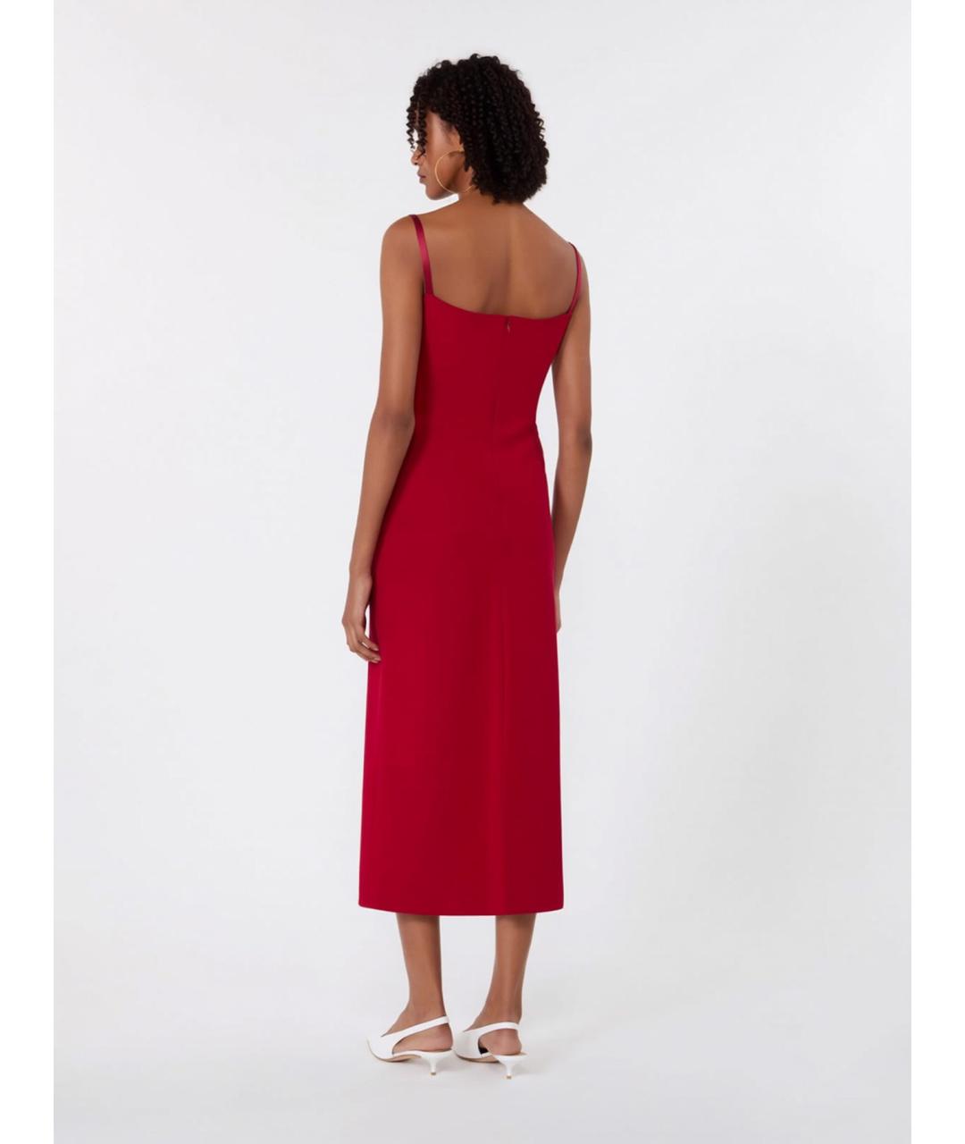 MAX MARA Красное ацетатное коктейльное платье, фото 4