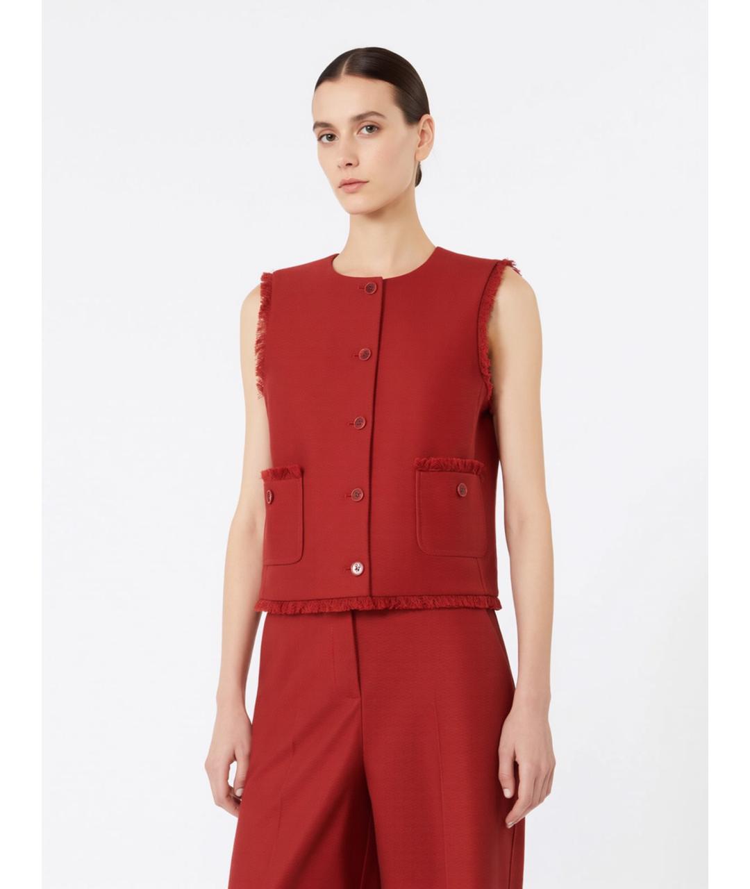 MAX MARA Красный хлопковый жилет, фото 3