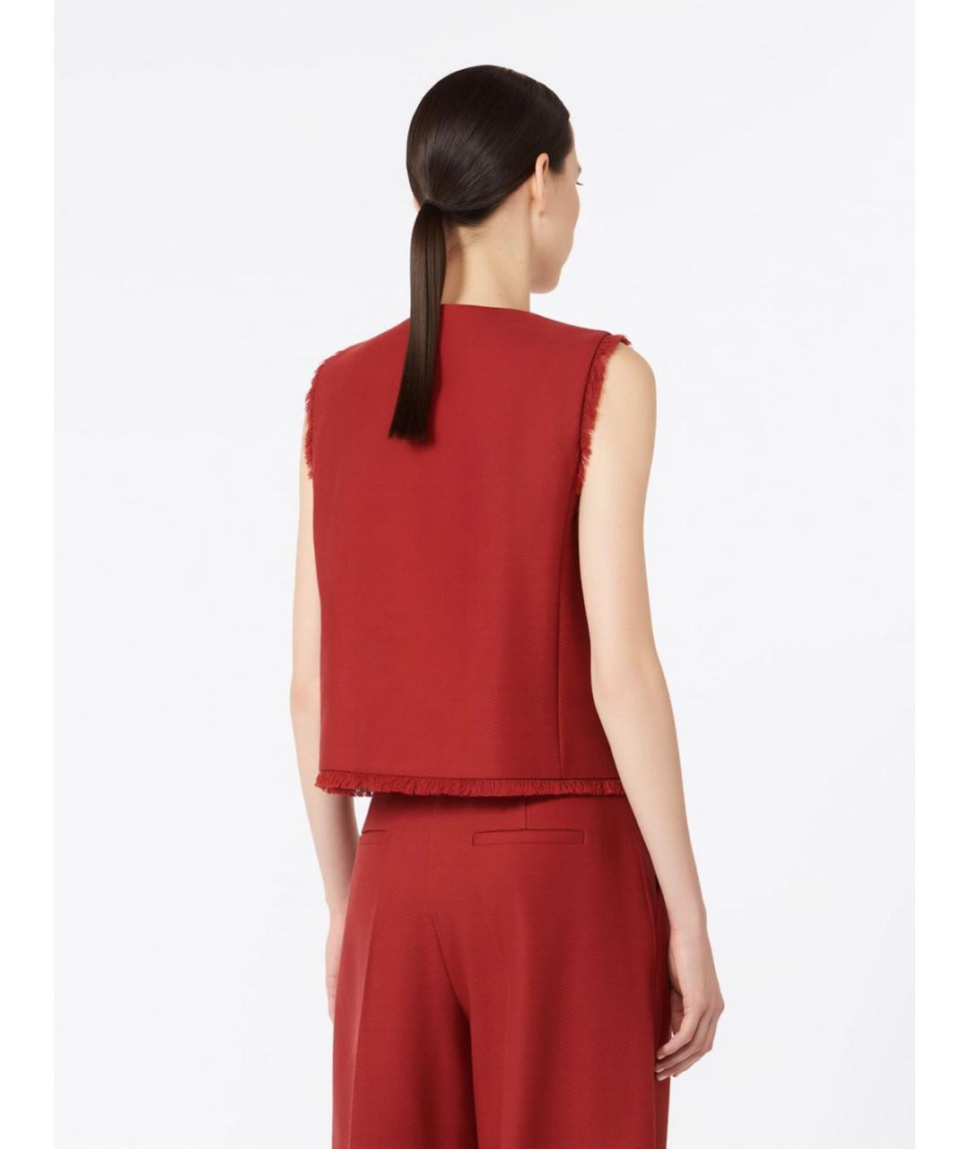 MAX MARA Красный хлопковый жилет, фото 4