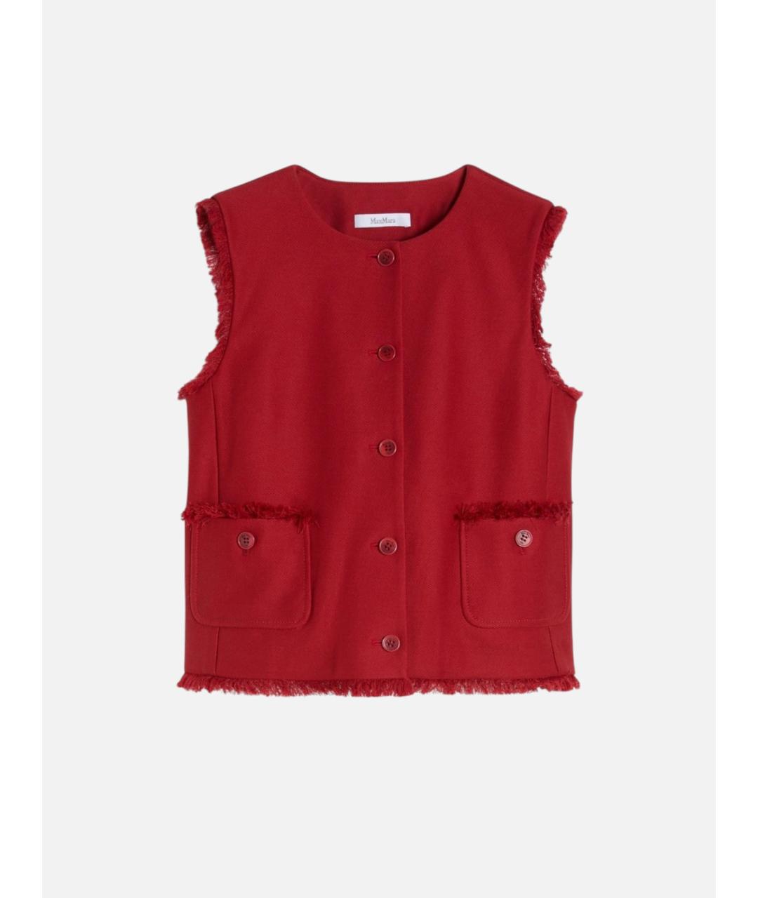 MAX MARA Красный хлопковый жилет, фото 6